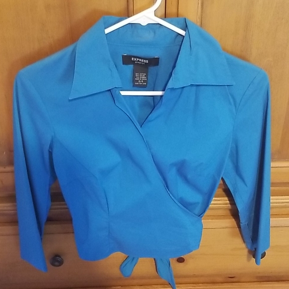 Express Tops - Teal wrap top